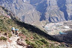 Thame 07 Approaching Thame Gompa With Thame Village Below